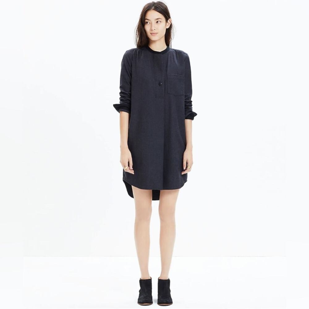 Madewell Flannel Latitude Shirtdress Charcoal Grey Women’s size small